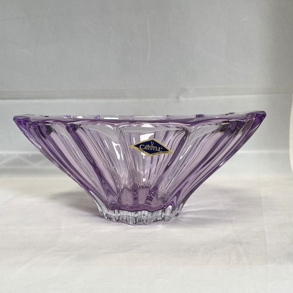 Bowl Vase, Crystal Bowl, Dessert Bowl, Fruits Bowl, Amethyst Bowl 8", Table Decor, Home Decor, Bohemia Crystal