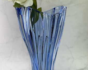 Blue Bohemia Crystal Vase 12", Flower Vase, Home Decor