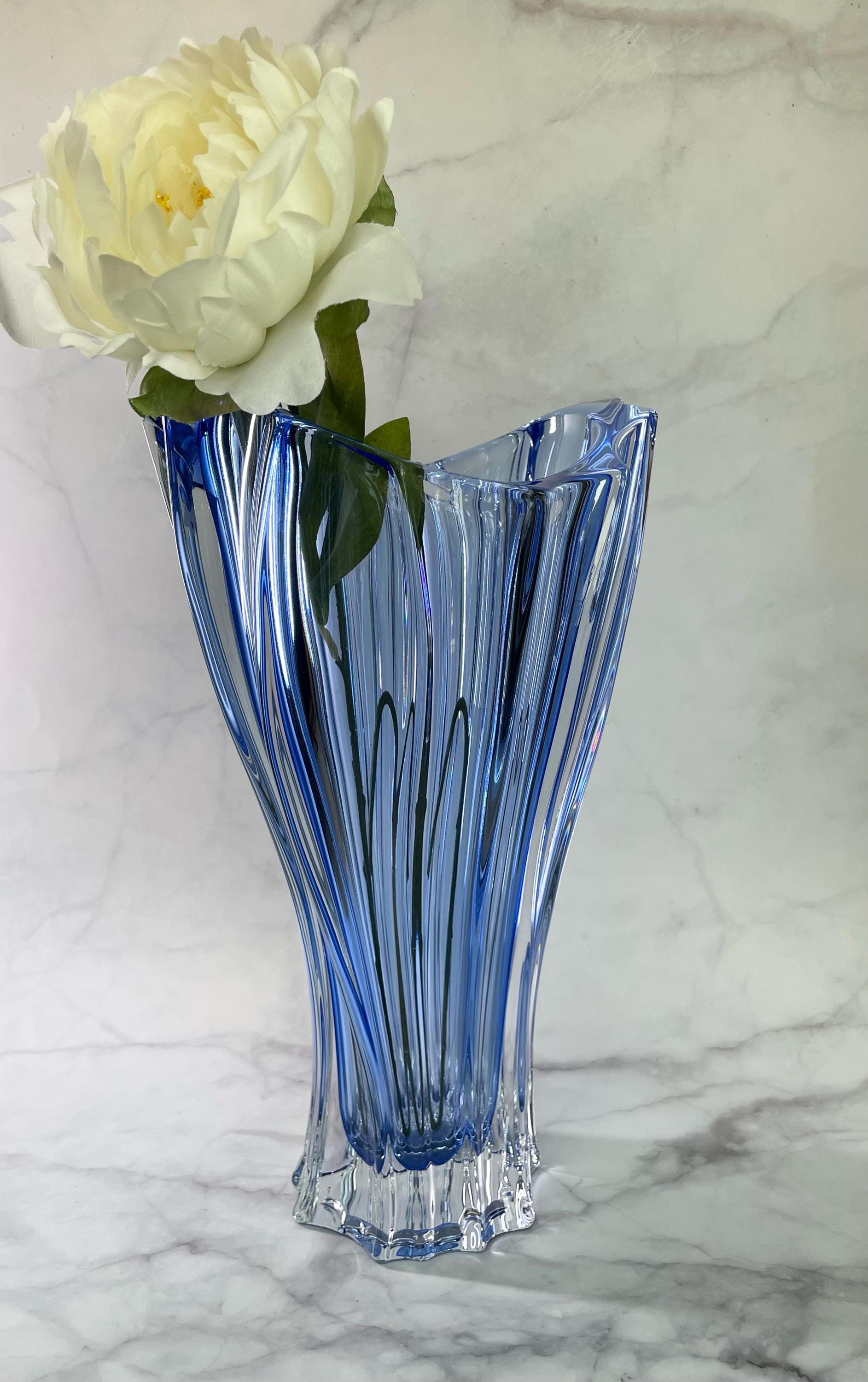 ヴィンテージ ボヘミアンクリスタル 花瓶/ベース チェコスロバキア製 ボヘミアングラス フラワーベース 花瓶 チェコスロバキア ガラス