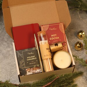 Birthday Gifts with blanket care package for woman and man Personalized Gift Winter Rouge Box