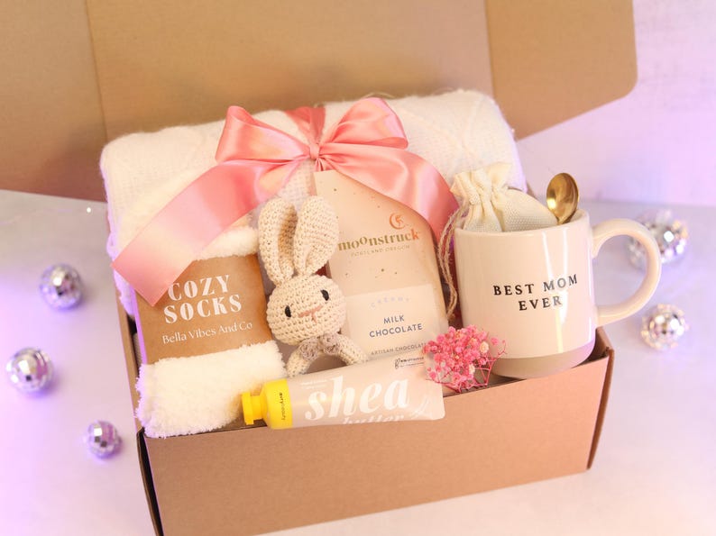 New parents care package | Welcome Baby Gift Basket | New Mom Gift Box Best Mom Mug