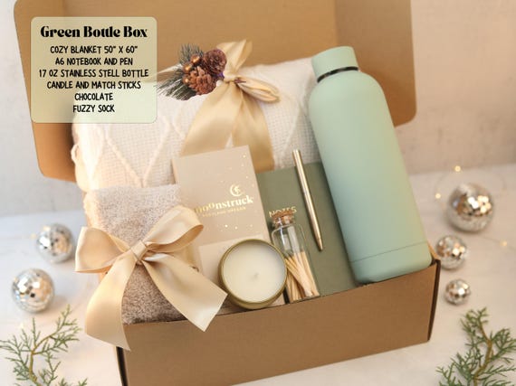 Care package with candle gift box for birthday gift set custom gift for her with blanket Personalized Gift