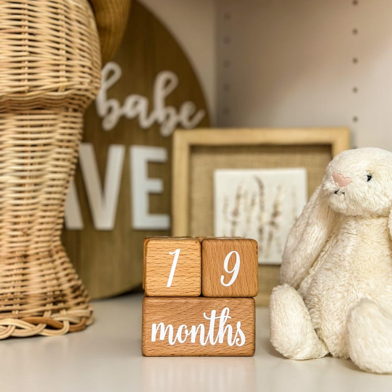 New parents care package | Welcome Baby Gift Basket | New Mom Gift Box Baby Milestone Block