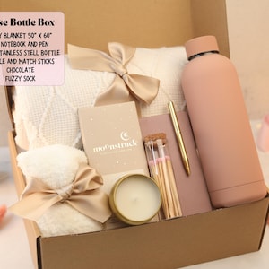 Care Package with blanket Cozy Gift Basket for her
