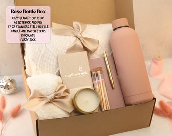 The Ultimate Easter Gift Box with Blanket, Succulent Self Care Gift Basket for Women, Hygge Gift Box, Care Package for Friend, Mom, Daughter