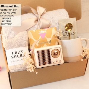 Cozy Style Gifts Box custom care package for woman Personalized Gift Basket Beige Bluetooth Box