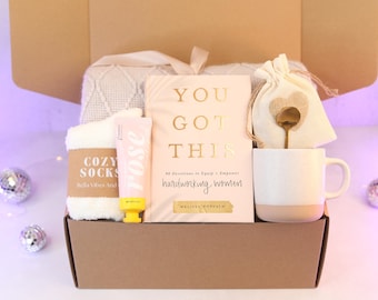 Set de regalo cálido y acogedor Caja de regalo personalizada con vaso Manta acogedora Cestas de Pascua personalizadas