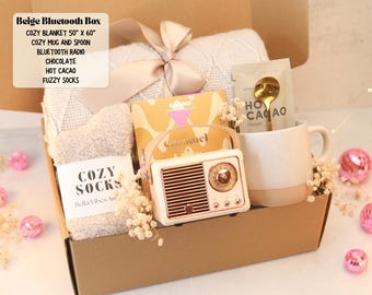 Cadeau d'anniversaire pour elle avec un coffret cadeau d'automne et de détente, style cosy, décorations de Noël