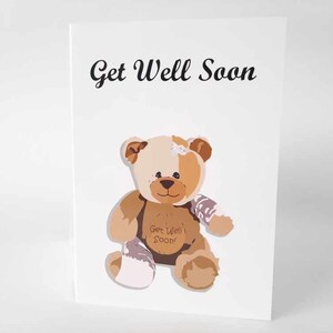 Get Well Soon, Birds Nursing Cute Bear with Bandages (1558158)