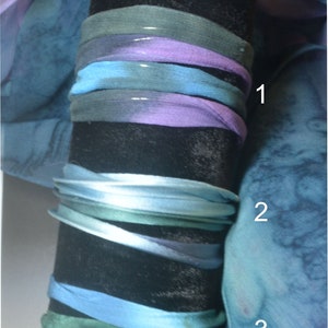 Blue Fabric Bangle, Hand-painted Silk Bracelet, Fiber Art Armlet, Memory Wire Wristlet, Mom Gift, Fitbit Bracelet, Apple Watch Green Arm Bnd