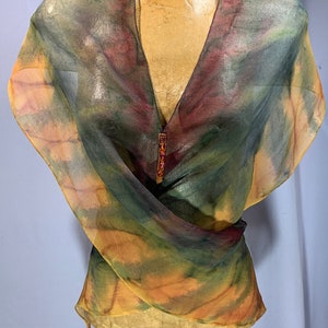 Black Gold Bolero Beaded, Fitted Sheer Scarf, Hand-Painted Shawl, Elegant Burgundy Silk Top, Capelet Wedding, Mom Gift Girlfrend Flowy Shrug