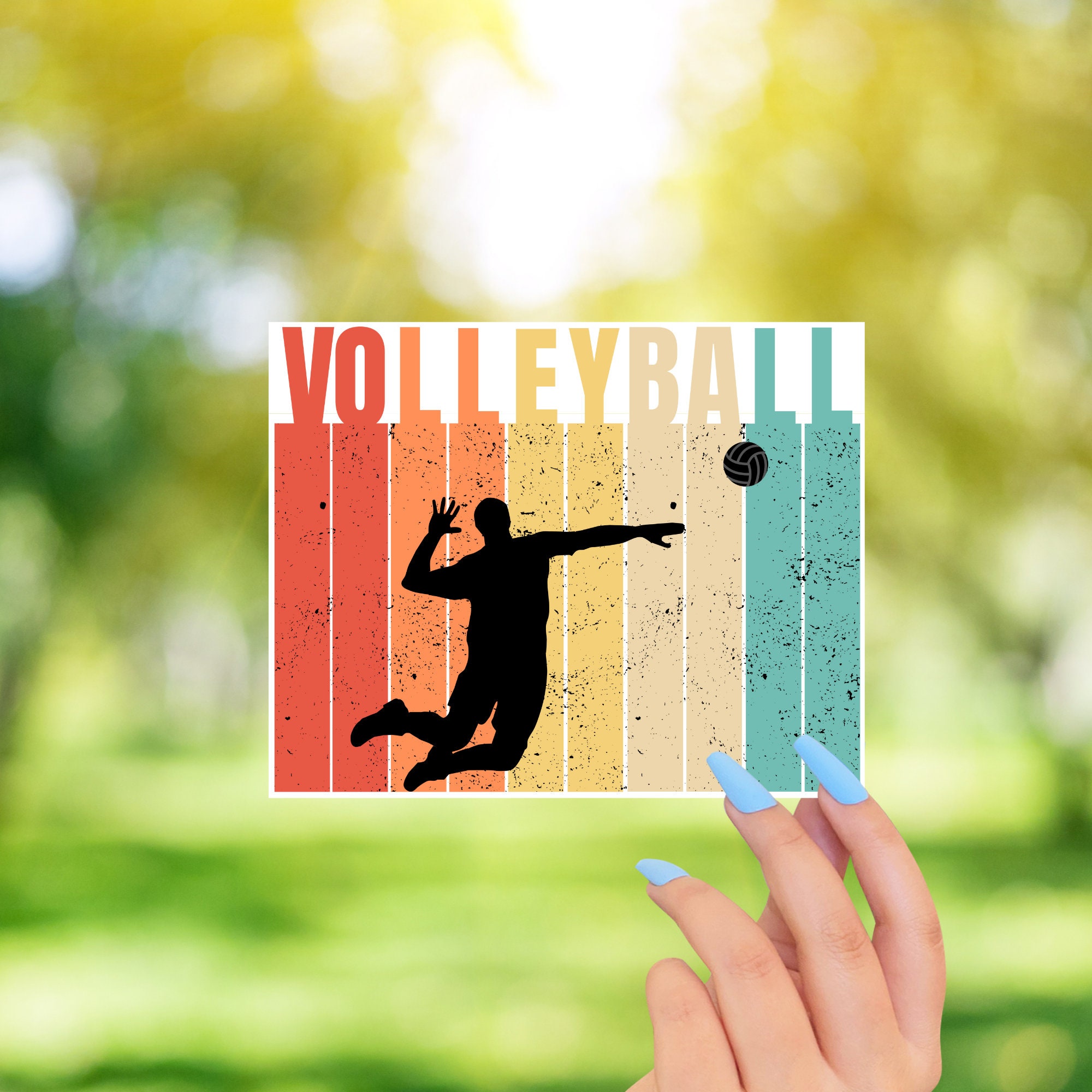 Retro Volleyball Sticker Vintage Volleyball Sticker Funny Etsy
