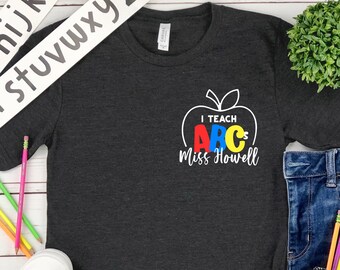 Personalized Teacher ABCs Shirt, Custom Teacher Gift