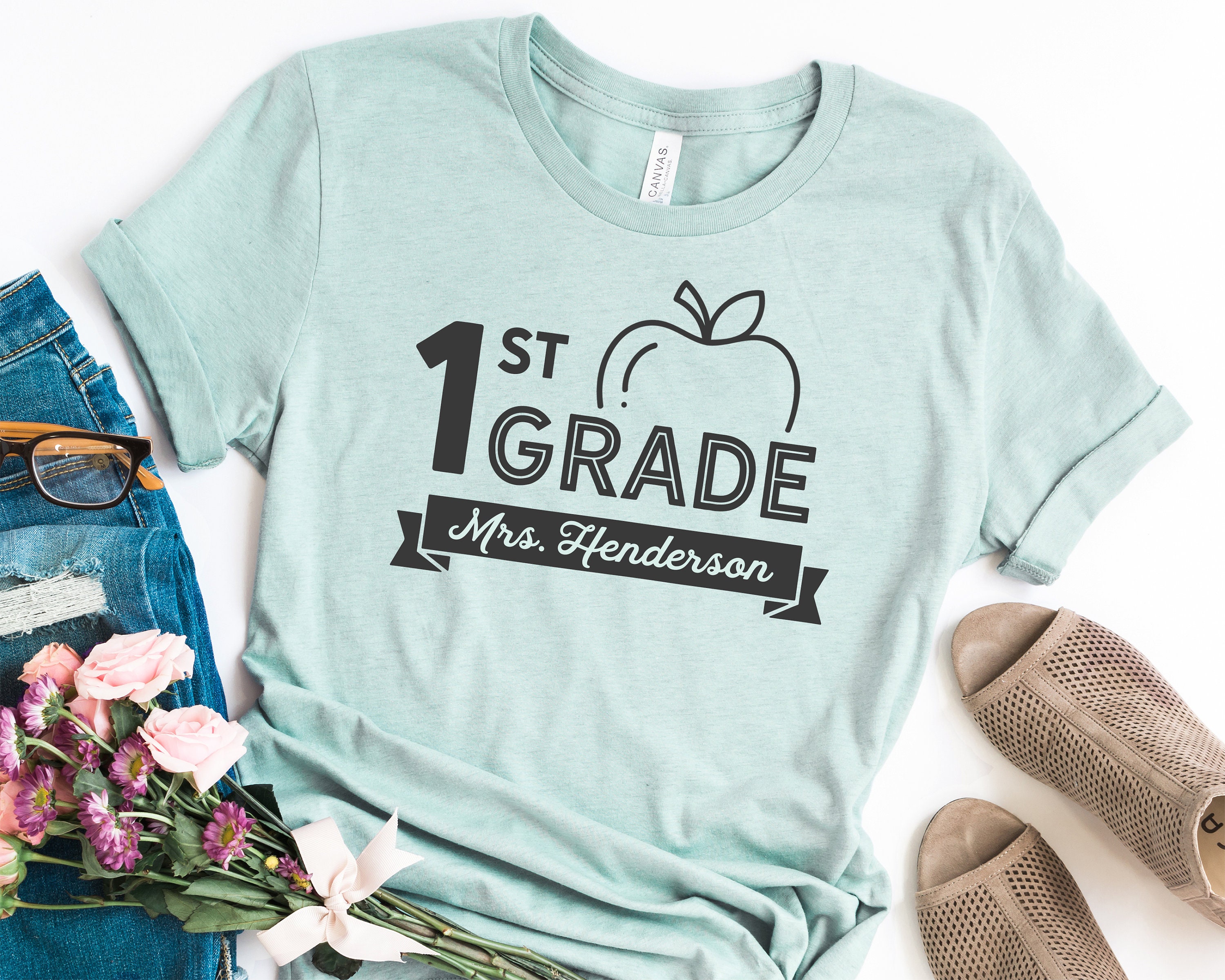 1st Grade Teacher Name Shirt Personalized First Grade Name - Etsy