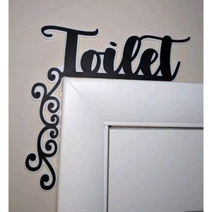 Toilet Sign decor for bathroom door topper toilet decor funny welcoming sign left