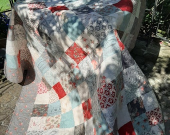 Patchwork Quilt-Decke, handgefertigt, Tagesdecke, Steppdecke