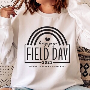 Feliz dia de campo SVG, arco-íris do dia de campo SVG, SVG do dia de campo escolar, design de camiseta do dia de campo, dia de diversão escolar Svg, sublimação de camisa de estudantes