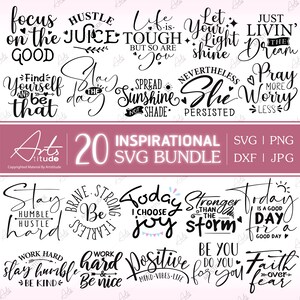 Inspirational Bundle Svg, Motivational Svg Bundle,Positive Quote,Quotes Svg,Funny Quotes,Saying Svg,Hand Lettered,DXF,Png,Cricut Sublimation