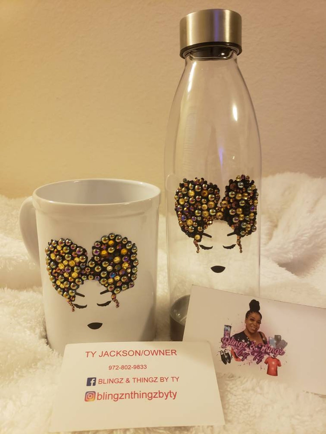 Coffee mug and water bottle set Etsy