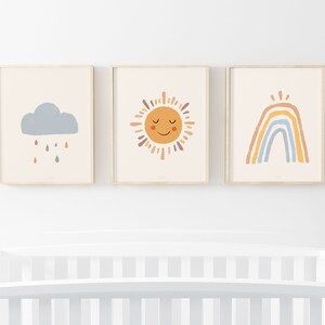 Set of 3 Printable Arts - Rain, Sun and Rainbow