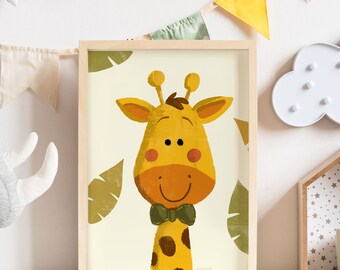 Giraffe Original Cartoon Printable Art