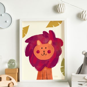 Löwe Original Cartoon druckbare Kunst