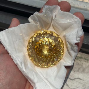 Super Big 680CT Czochralski - Sm:YAG Facet Manmade Crystal Loose Gems 48*48*31MM Cerium Fluorescent Lab Stone Lab Gemstones Laser Crystal