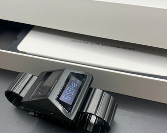 BLACK MOON WALKER Space Tech Cybertruck Steel Solar Charging Watch Men  Digital Led Waterproof Watch Watch,Dad Gift,Boyfriend Gift