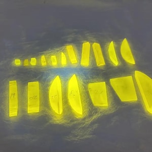Czochralski - Lumogarnet GAGG(Ce) Facet Rough Manmade Crystal Cutting Gems Fluorescent Lab Stone Lab Gemstones Laser Crystal You Select!