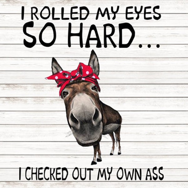 I rolled my eyes so hard I checked out my own a** donkey DTF Print Ready to Press