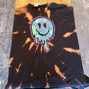 Reverse Tie Dye Tee Shirt, Neff T Shirt, Punk Tee, Tie Dye, Acid Washed Shirt, Bleach Dyed Shirt