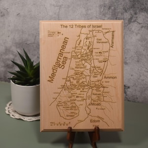 The Twelve Tribes of Israel Biblical Map Layout 9" x 12" or 8" x 10"
