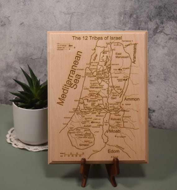 The Twelve Tribes of Israel Biblical Map Layout 9" x 12" or 8" x 10"