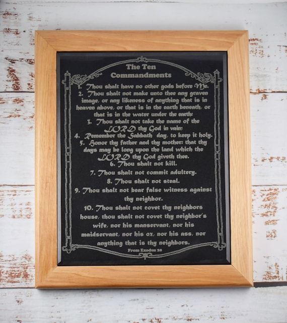 The Ten Commandments on Black Marble