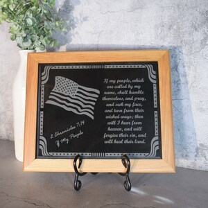 2nd Chronicles 7:14 Laser Engraved on Black Marble