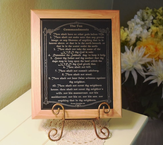 The Ten Commandments on Black Marble