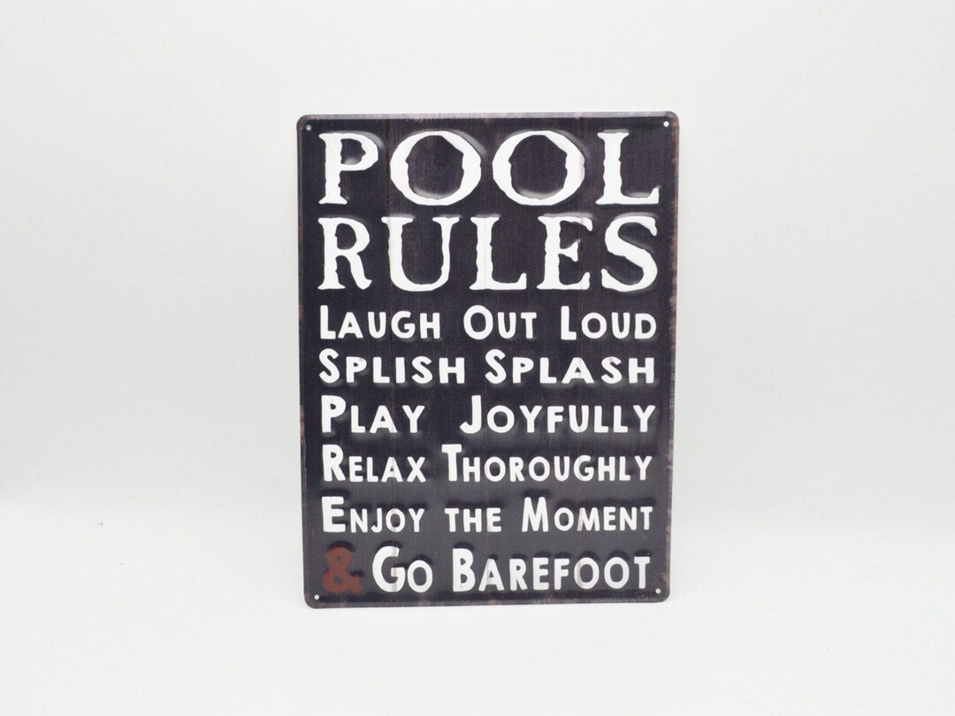 Custom pool Rules Metal Sign Etsy