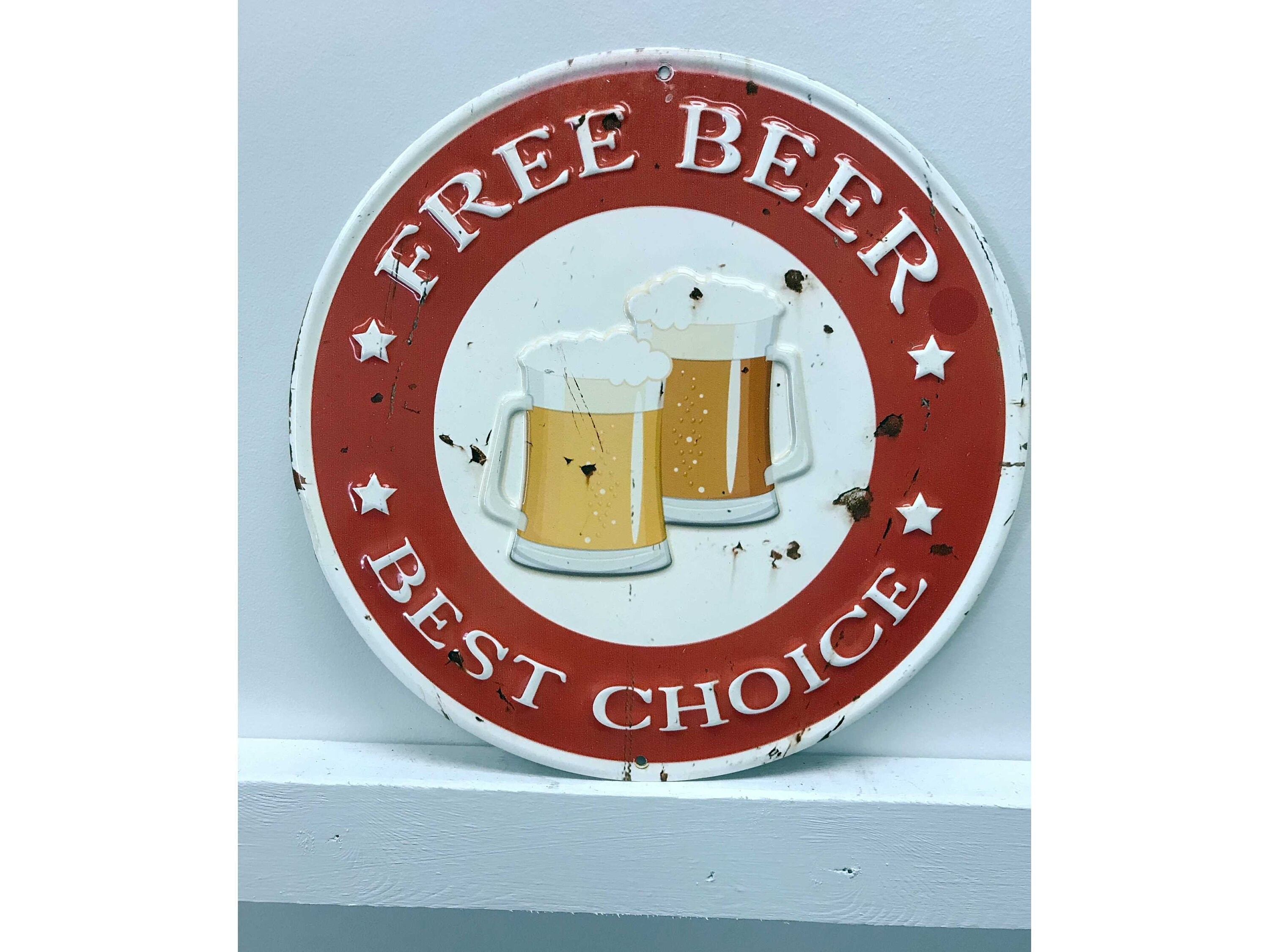 Custom free Beer Metal Sign Etsy