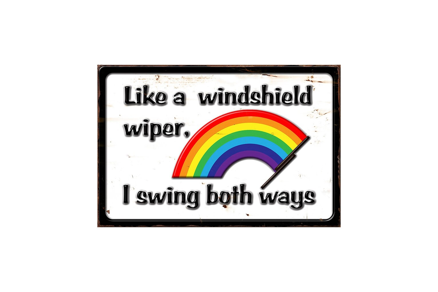 Custom swing Both Ways Embossed Metal Sign Etsy UK