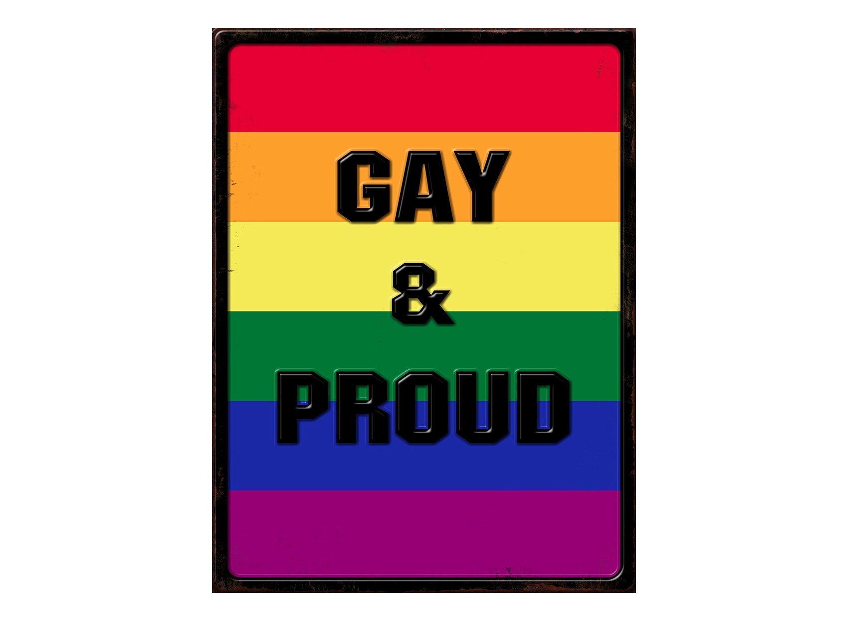 Custom gay & Proud Embossed Metal Sign - Etsy