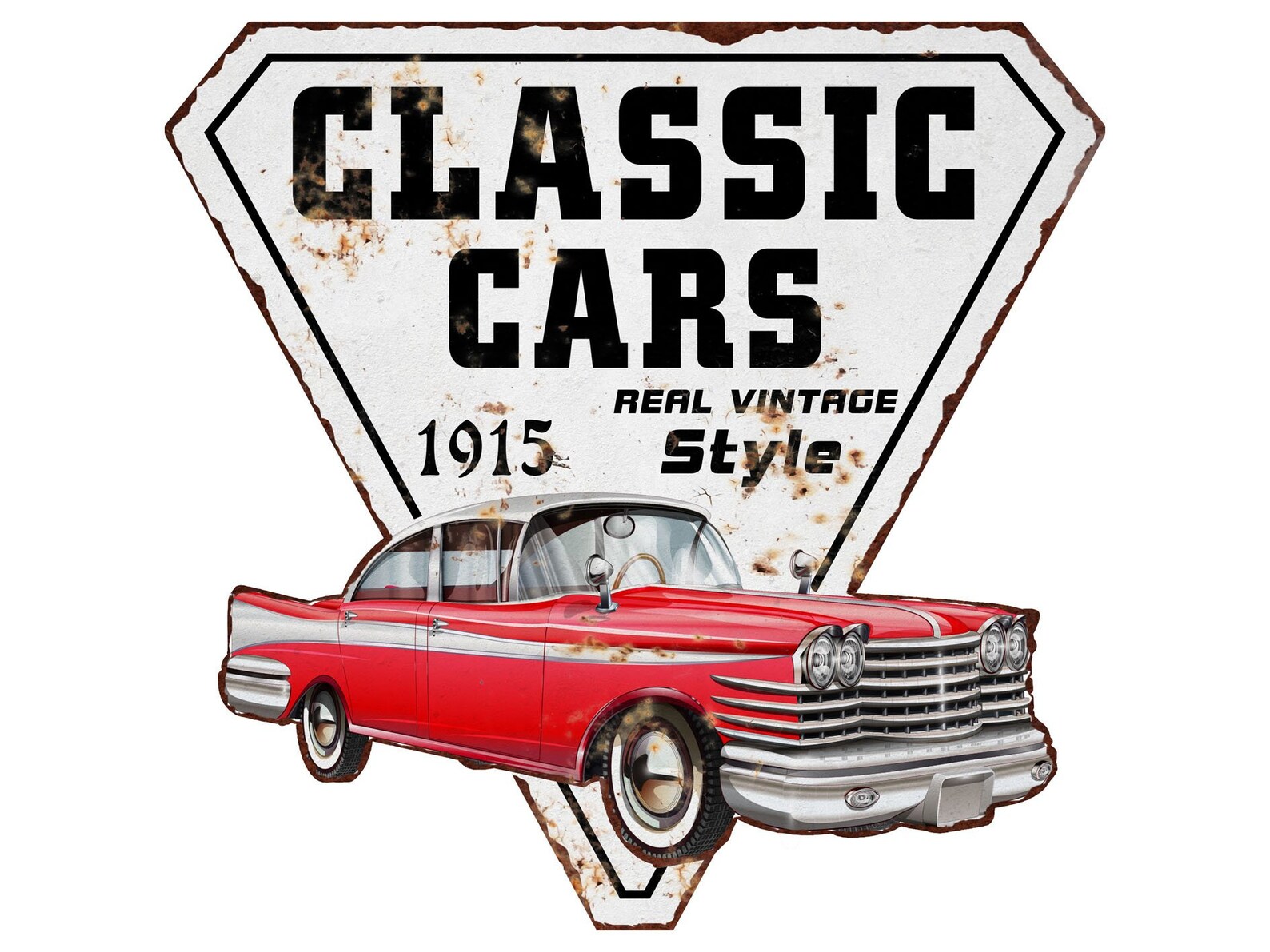 Custom Classic Cars DieCut Metal Sign Etsy