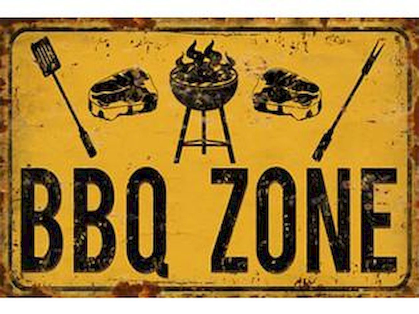 Custom bbq Zone Metal Sign Etsy