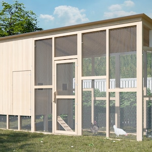 DIY Walk-In Chicken Coop Plans: 21x9 Run for 12 Chickens (PDF Download)