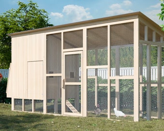 Chicken Coop Plans 21x9 DIY Walk In Chicken Run for 12 Chickens, Step by Step Instructions, Instant Download