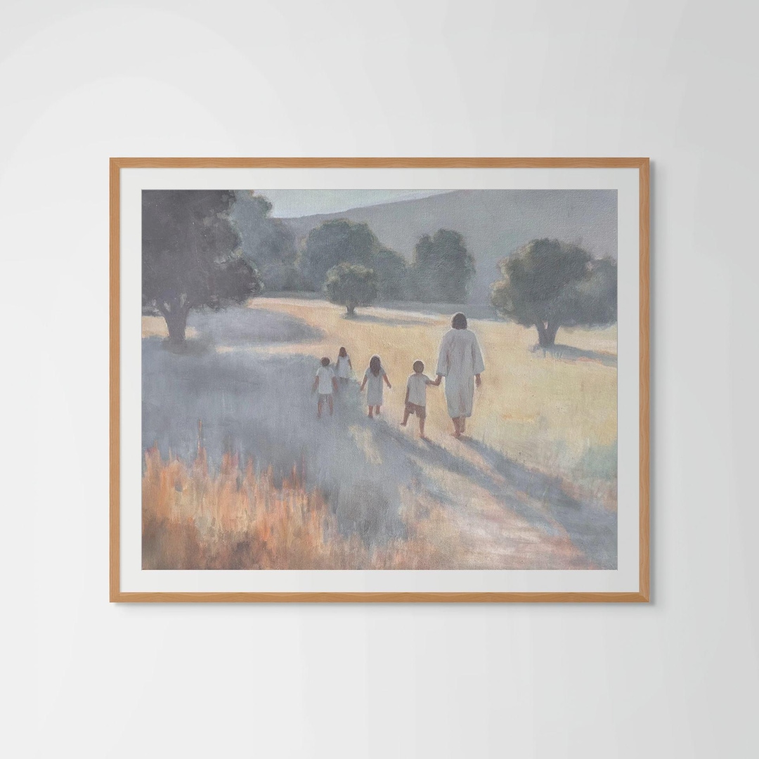 Jesus Walking With Children Art Print | "he Walks With Me" | Christian ...