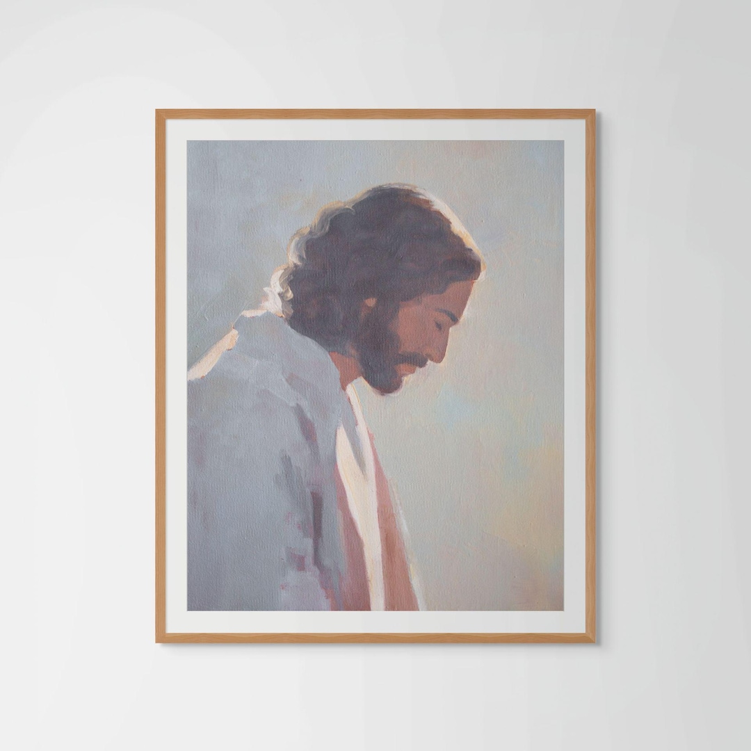 Jesus Christ Portrait Art Print | “he That Liveth” | Christian Painting ...