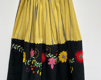 vintage embroidered Mexican wool skirt