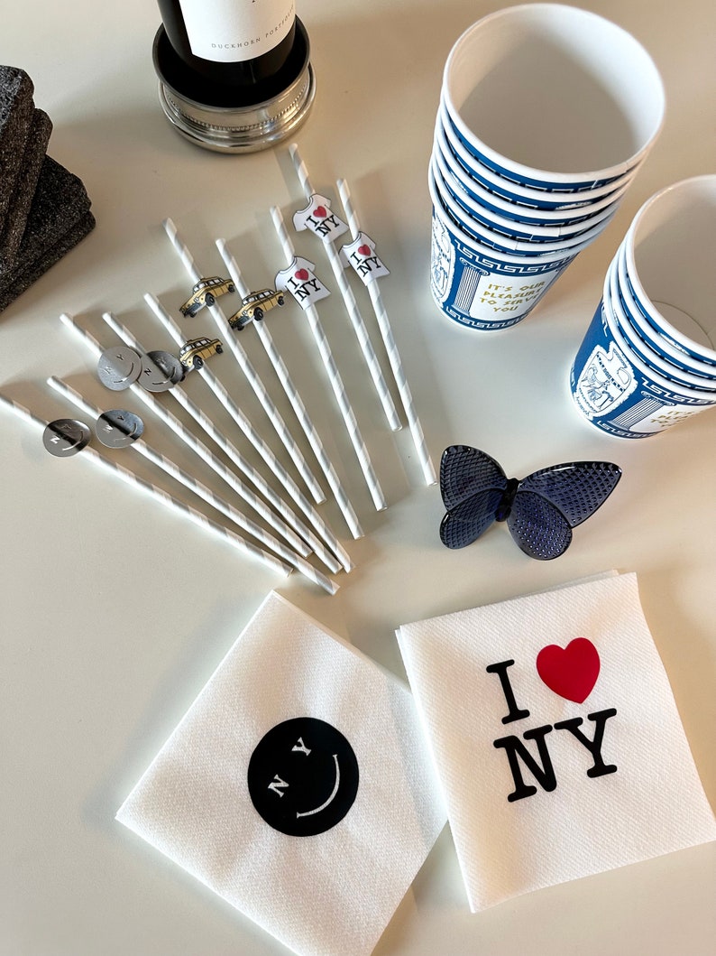 New York City Party Decorations NYC Straws Party Supplies Etsy