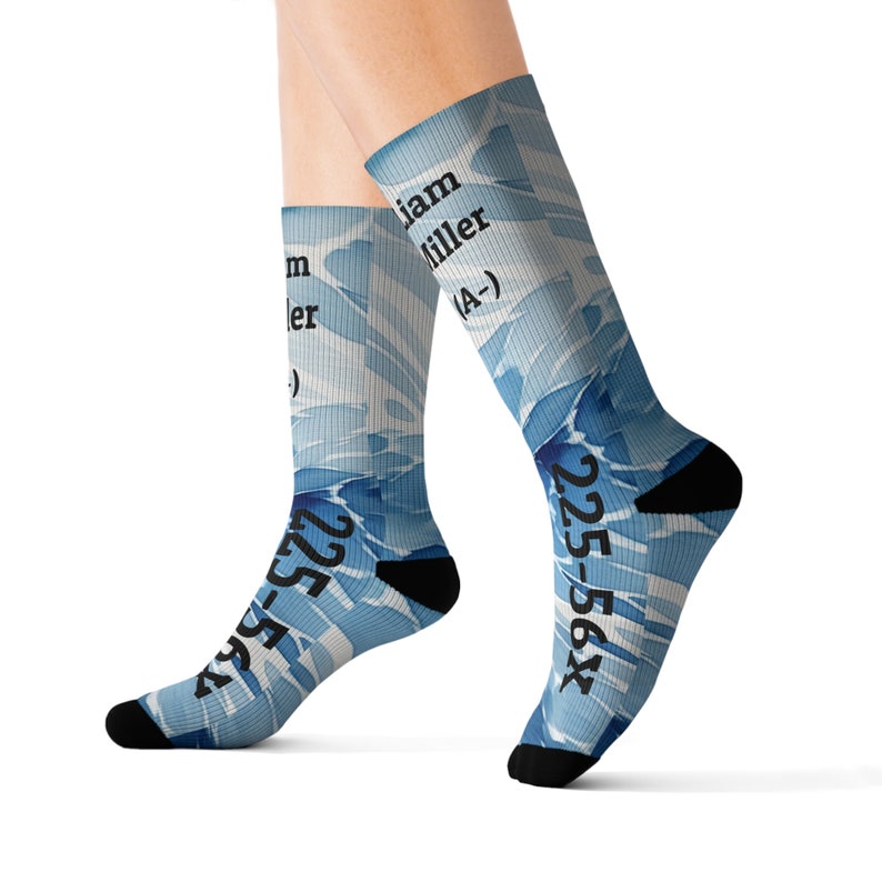 Personalized Safety socks K for emergencies with important information, Alzheimer help, children safety, emergency, blood type, allergies zdjęcie 5