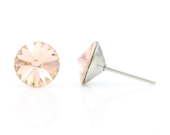8mm Vintage Pink Swarovski Earrings | Sparkly Crystal Studs | Cute Jewelry for Her | Mother's Day Gift Bag Filler | Mother's Day Dainty Gift